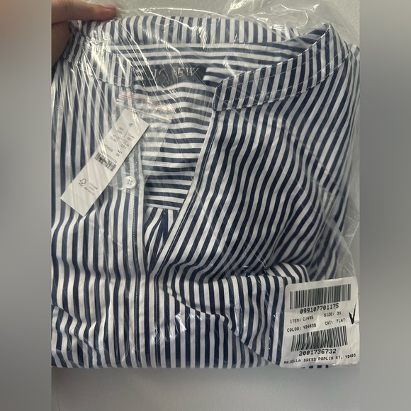 NWT! J.Crew Delilah dress in striped classic cotton poplin.Women’s Size 3X. $148 - Picture 10 of 10